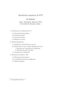 Resolución numérica de PVI - Departamento de Matemática Aplicada