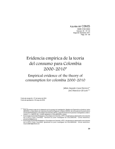 Evidencia empírica de la teoría del consumo para Colombia 2000