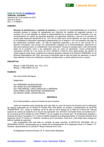 rcud. 2166/2014 - Laboral Social