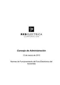 Normas de Funcionamiento del Foro Electrónico del Accionista.