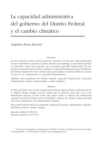 La capacidad administrativa del gobierno del Distrito Federal y el