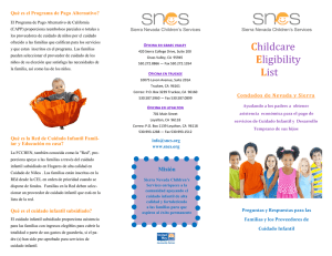 Childcare Eligibility List - Sierra Nevada Children`s Services