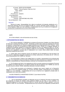 Subsanabilidad de la falta de constitución del depósito para recurrir