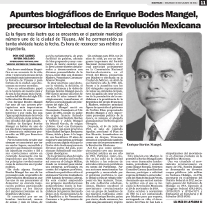 Apuntes biográficos de Enrique Bodes Mangel, precursor intelectual