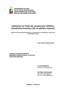 Validación en Chile del cuestionario GOHAI y Xerostomía Inventory