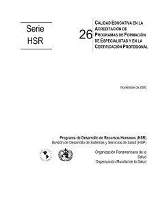 Serie HSR - Observatorio Regional de Recursos Humanos de Salud