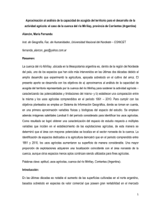 Aproximación al análisis de la capacidad de acogida del territorio