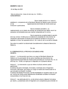 Decreto 1256/01 - Escribanía General de Gobierno