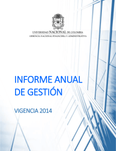 vigencia 2014 - Gerencia Nacional Financiera y Administrativa