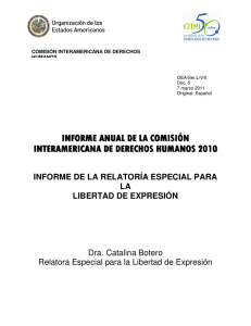 Informe Anual de la Comisión Interamericana de