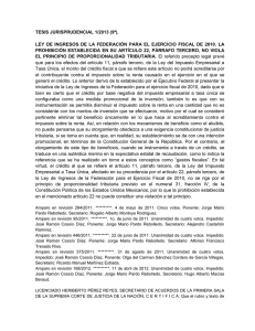 TESIS JURISPRUDENCIAL 1/2013 (9ª). LEY DE INGRESOS DE LA