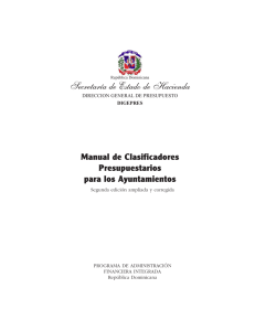 Manual de Clasificadores Presupuestarios para los Ayuntamientos