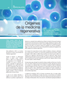 Orígenes de la medicina regenerativa