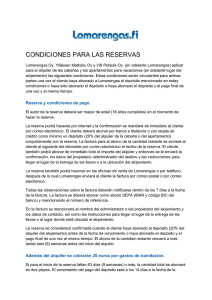 condiciones para las reservas