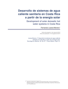 Desarrollo de sistemas de agua caliente sanitaria en Costa Rica a