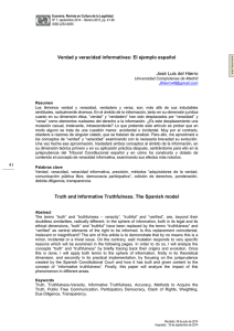 Verdad y veracidad informativas: El ejemplo español