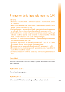 Promoción de la lactancia materna (LM)