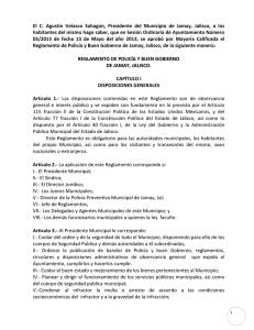 Reglamento de Policia y Buen Gobierno de Jamay, Jalisco.