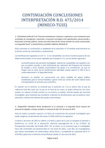 continuación conclusiones interpretación rd 475/2014 (mineco