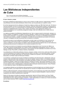 FAIFE Informe de Cuba/Septiembre 1999: Bibliotecas