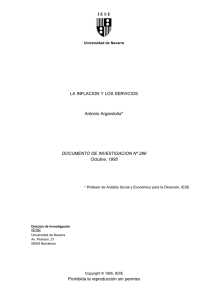 LA INFLACION Y LOS SERVICIOS Antonio Argandoña