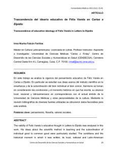 Trascendencia del ideario educativo de Félix Varela en Cartas a