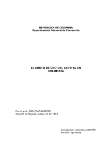 el costo de uso del capital en colombia