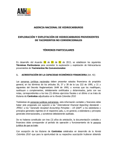 AGENCIA NACIONAL DE HIDROCARBUROS EXPLORACIÓN Y