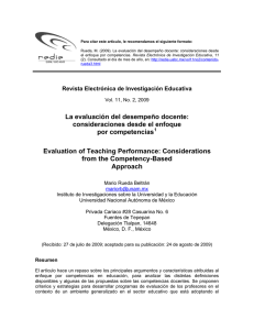 La evaluación del desempeño docente