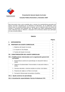 Documento preliminar Ajuste Curricular Objetivos Fundamentales