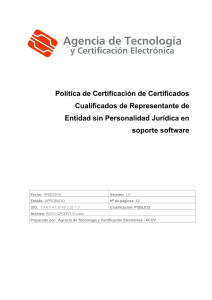 Certificados Cualificados de Representante de Entidad sin