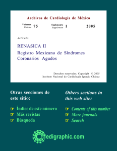 RENASICA II Registro Mexicano de Síndromes Coronarios Agudos