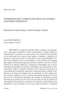 Aurora RUIZ MEZCUA, Interpretation and training in medical