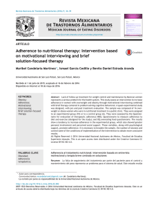 Adherence to nutritional therapy: Intervention based on motivational