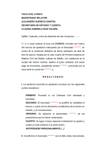 TOCA CIVIL No - Poder Judicial del Estado de Coahuila