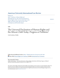 The Universal Declaration of Human Rights and the African Child