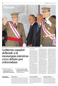 Gobierno español defiende a la monarquía mientras