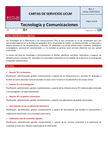 Carta de Servicios del Área Tecnologia y Comunicaciones