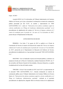 Acuerdo 69-2015 de 21 de diciembre Desestimación Admisibilidad