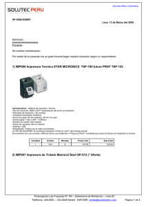 1) IMP006 Impresora Termica STAR MICRONICS TSP