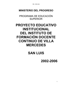 proyecto educativo institucional del instituto de formación