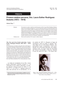 Primera médica peruana, Dra. Laura Esther Rodríguez Dulanto