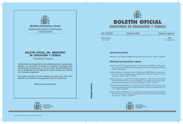 BOLETÍN OFICIAL Ministerio de Educación, Cultura y Deporte BOLETÍN OFICIAL Ministerio de Educación, Cultura y Deporte