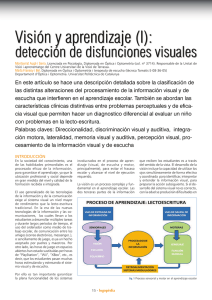 Visión y Aprendizaje (I): detección de disfunciones visuales