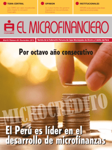 El Perú es líder en el desarrollo de microfinanzas El Perú es líder en