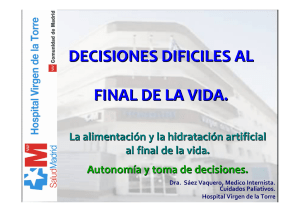 DECISIONES DIFICILES AL FINAL DE LA VIDA.