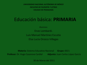 Diapositiva 1 - Sistema Educativo Nacional, Colegio de Pedagogía