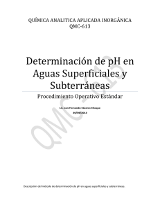 Determinación de pH en Aguas Superficiales y Subterráneas