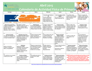 Abril 2015 Calendario de Actividad Física de