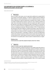 un reporte de supervisión académica. psicoanálisis aplicado